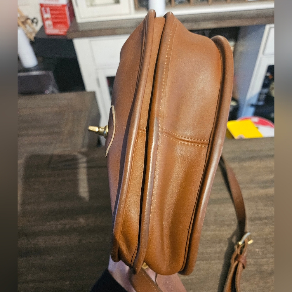 Coach 1990's Vintage British Tan Leather Sm Prairie Crossbody Bag 9954 - Picture 10 of 16